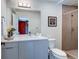 Contemporary bathroom features a walk-in shower, sleek vanity, and ample lighting at 5125 W 29Th Ave # 1, Denver, CO 80212