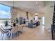 A view of an open floor plan with the kitchen, living, and dining room at 5125 W 29Th Ave # 1, Denver, CO 80212