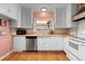 Traditional kitchen with white cabinetry, stainless steel appliances, and a window overlooking the backyard at 40 Colorado Blvd, Denver, CO 80206