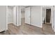 View of finished basement with walk in closet and modern shower bathroom and wood floors at 741 S 6Th Ave, Brighton, CO 80601