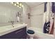 This bathroom features a modern vanity and a tub/shower combo at 836 S Vance St # D, Lakewood, CO 80226