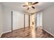 This bedroom has newer floors, convenient closet access, and has direct access to a full bath at 836 S Vance St # D, Lakewood, CO 80226