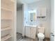 Elegant bathroom with modern vanity, mirror, and fixtures, offering a serene retreat at 4760 S Wadsworth Blvd # F105, Littleton, CO 80123