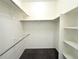 Walk-in closet with metal hanging racks and a high shelf and carpet at 4760 S Wadsworth Blvd # F105, Littleton, CO 80123