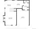 Layout of the first floor featuring a living room, dining area, kitchen, bath, utility room, and garage at 20000 E Mitchell Pl # 34, Denver, CO 80249