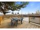 Spacious wooden deck with outdoor dining set, perfect for entertaining at 7906 S Dover St, Littleton, CO 80128