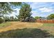 Expansive backyard with green grass, privacy fence, and outdoor living areas at 7906 S Dover St, Littleton, CO 80128
