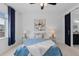 Comfortable bedroom featuring a ceiling fan and soft, neutral decor creating a peaceful atmosphere at 17960 Weymouth Ave, Parker, CO 80134