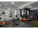 Community gym featuring cardio machines, weight training equipment, and ample lighting at 1050 N Corona St # 312, Denver, CO 80218