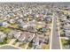 Drone shot of a residential neighborhood, showcasing well-maintained homes and tree-lined streets at 20630 E Ithaca Pl, Aurora, CO 80013