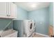 Functional laundry room equipped with modern washer and dryer units and a utility sink at 5761 W 50Th Ave, Denver, CO 80212