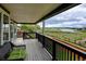 Enjoy this covered balcony with its breathtaking view of the lake and open landscape at 5895 E Conservation Dr, Frederick, CO 80504