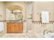 Elegant bathroom featuring a granite countertop, decorative mirror, and walk-in shower at 958 S Columbine St, Denver, CO 80209