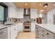 Well-lit kitchen boasts stainless steel appliances, white cabinetry, and modern fixtures at 1579 W Costilla Pl, Littleton, CO 80120