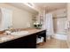 Cozy bathroom features a shower and bath combination and granite countertops at 3027 Walnut Grove St, Erie, CO 80516
