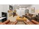 Finished basement with a fireplace, entertainment center, and a lounge area at 354 Milwaukee St, Denver, CO 80206
