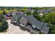 An aerial view of the townhomes showcasing its color schemes and exterior appeal at 2560 Concord Cir, Lafayette, CO 80026