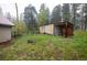 Outbuilding and exterior view of the property surrounded by lush greenery at 1194 Camp Eden Rd, Golden, CO 80403