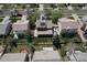 Neighborhood aerial showcasing backyards, mature trees, and residential streets at 19681 E 59Th Pl, Aurora, CO 80019