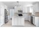 Modern kitchen with white cabinets, stainless steel appliances, and a center island at 19410 E Ithaca Pl, Aurora, CO 80013