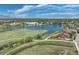 Aerial view of scenic neighborhood and lake with walking paths and green space at 6292 Kilmer Loop # 201, Golden, CO 80403