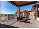 Inviting deck featuring ample seating space and stunning views of the surrounding neighborhood at 4691 Bandera Pl, Parker, CO 80134