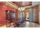 Formal dining room with hardwood floors and a chandelier at 4691 Bandera Pl, Parker, CO 80134