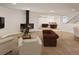 Relaxing living room featuring a modern fireplace, comfortable seating, and an open layout for entertaining at 3299 S Newcombe St, Lakewood, CO 80227