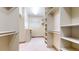 Spacious walk-in closet features ample shelving, carpet flooring and a window, providing plenty of storage space at 3299 S Newcombe St, Lakewood, CO 80227