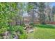 Landscaped backyard featuring a charming pond, stone accents, and a lush lawn, perfect for relaxation at 171 N Franklin St, Denver, CO 80218