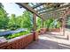 Charming covered porch featuring brick pillars, beautiful view and lush green landscaping at 171 N Franklin St, Denver, CO 80218