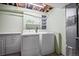 Functional laundry room with shelving and modern washer and dryer at 9963 W Canyon Ave, Littleton, CO 80127