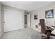 Office featuring a work station, comfortable chair and double door closet for extra storage at 138 Lullaby Ln, Castle Rock, CO 80109