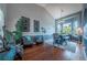 Chic dining room with ample natural light, hardwood floors, and designer furnishings at 9758 Red Oakes Dr, Highlands Ranch, CO 80126