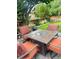 Backyard dining area with a fire pit table and comfortable seating, great for gatherings at 9758 Red Oakes Dr, Highlands Ranch, CO 80126