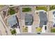 An aerial view of modern neighborhood homes with well-maintained lawns and landscaping at 1168 Elbridge Dr, Elizabeth, CO 80107