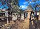 Exterior shot of a whimsical playhouse with unique architectural details at 7345 E Hinsdale Pl, Centennial, CO 80112