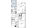 Detailed floor plan showcasing the layout of a modern home including the primary suite and 3-car tandem garage at 6340 Verve Ln, Parker, CO 80134