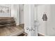 Small powder room with pedestal sink at 2946 Central Park Blvd, Denver, CO 80238