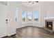 Bright living room with fireplace and wood floors at 2946 Central Park Blvd, Denver, CO 80238