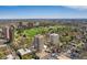 Scenic aerial view highlighting the park, city, and surrounding neighborhood at 1250 N Humboldt St # 1504, Denver, CO 80218