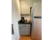 Efficient kitchen corner with stainless steel refrigerator and coffee station at 529 N Washington St # 304, Denver, CO 80203