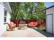 An outdoor living space features comfortable seating around a stone fire pit, great for relaxing or entertaining at 1522 Willow St, Denver, CO 80220