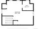 A layout displaying a generous bedroom suite with attached bath, with a stairwell nearby at 7899 E 28Th Pl, Denver, CO 80238