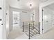 Upstairs hallway featuring modern railing and white walls, leading to bedrooms at 8035 S Garfield Way, Centennial, CO 80122