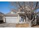 Inviting two-story home with a two-car garage and covered front porch, highlighted by a well-kept front yard at 11499 Kenton St, Commerce City, CO 80640