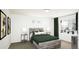 Cozy bedroom features a wood accent wall, large window with dark curtains and a comfortable bed at 46533 Sunflower Ln, Bennett, CO 80102