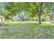 Large backyard with mature trees providing shade and a decorative windmill at 3246 W 53Rd Ave, Denver, CO 80221