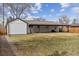 Large, flat backyard with covered patio, perfect for outdoor entertaining at 5060 S Fox St, Englewood, CO 80110