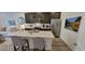 Modern kitchen features an island, stainless steel appliances, and sleek cabinetry at 9279 Merino Ct # B, Littleton, CO 80125